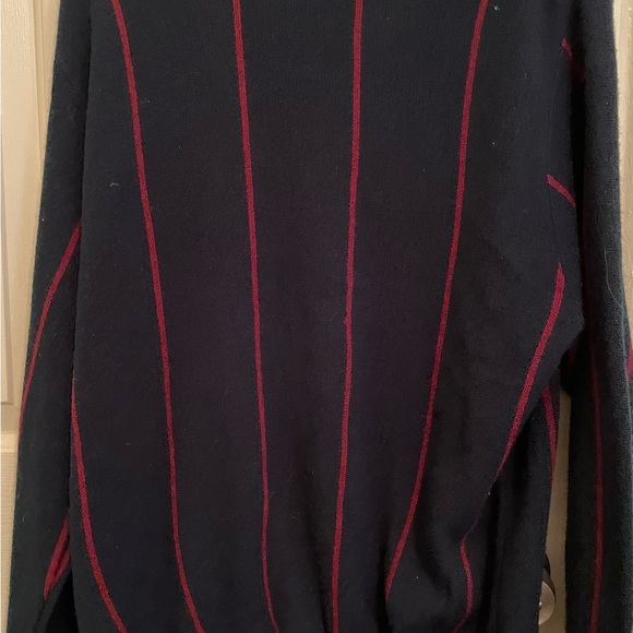 EUC Vintage IZOD Lacoste navy blue red stripe pearl  button cardigan men’s large - Picture 7 of 8
